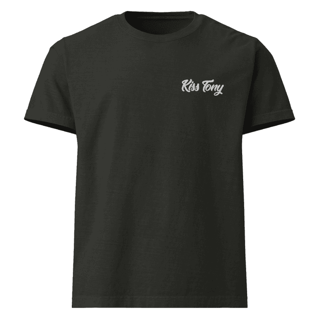 Kiss Tony Oversized Embroidered T-Shirt / Washed Black / S Kiss Tony Oversized Embroidered T-Shirt